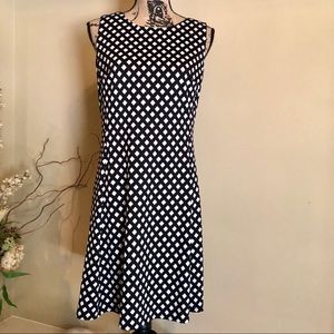 Ab studio black dress with white squares. Size M.